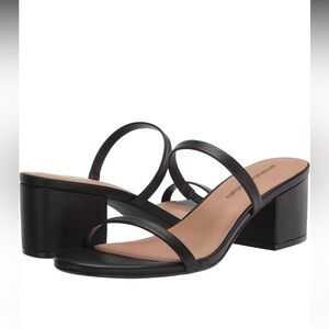 Thin Strap Black Heeled Sandals